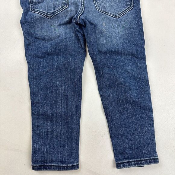 OshKosh B'Gosh Vestbak Girl Denim Blue Jean Overalls Pants Skinny Gold Stripe 3T - Picture 10 of 14